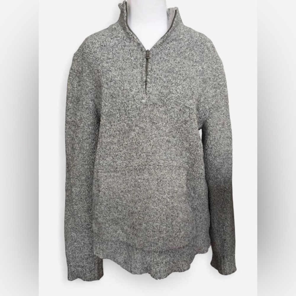 Gray Quarter-Zip Fleece Pullover